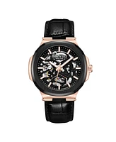 Kenneth Cole New York Men's Automatic Black Genuine Leather Watch 45.5MM