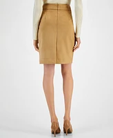 Tahari Asl Women's Faux Suede Pencil Skirt