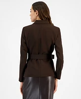 Tahari Asl Women's Belted Asymmetric-Hem Jacket