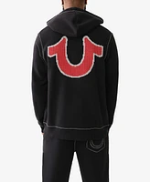 True Religion Men's Big T Cross Stitch Zip Up Hoodie