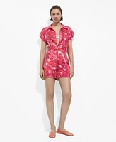 Mango Women's Printed Shirt Jumpsuit Shorts