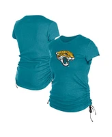 New Era Women's Teal Jacksonville Jaguars Ruched Side T-Shirt