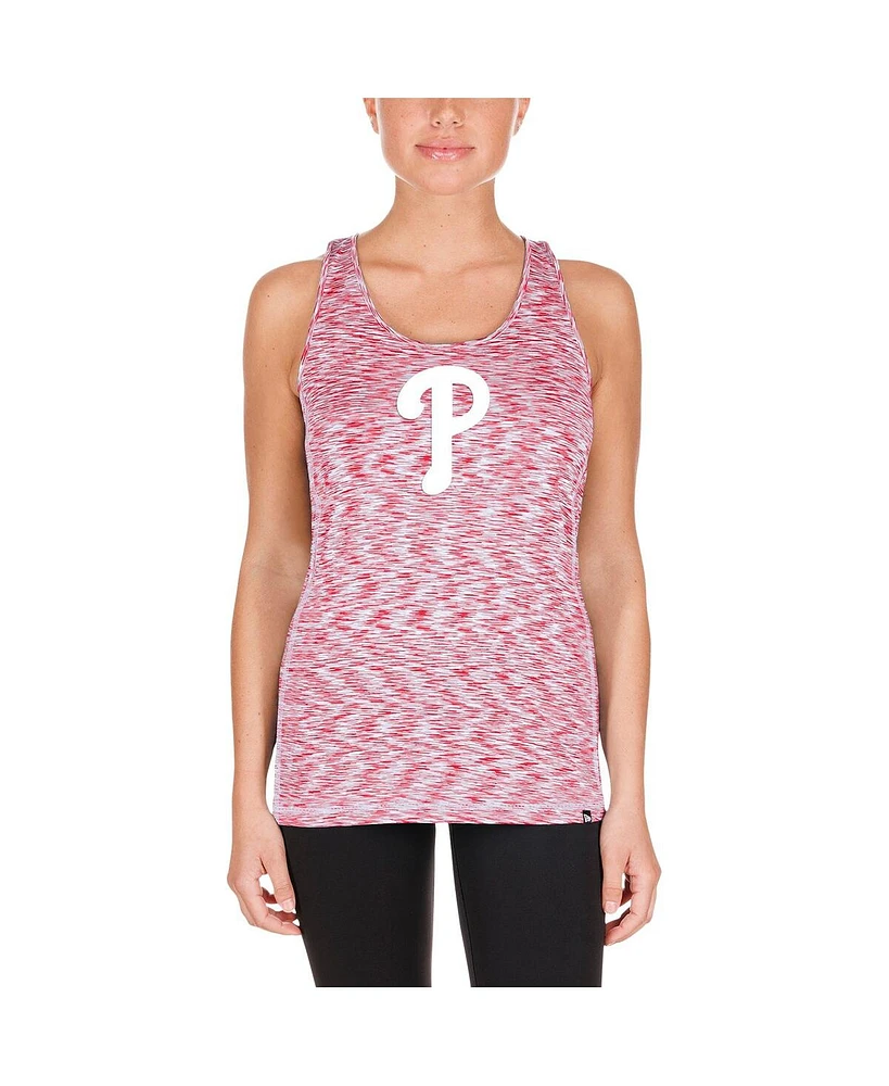 New Era Women's Red Philadelphia Phillies Space Dye Keyhole Back Tank Top