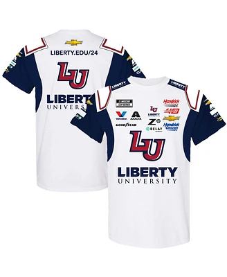 Hendrick Motorsports Team Collection Men's White/Navy William Byron Liberty University Uniform T-Shirt