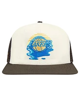 Pro Standard Men's Cream/Brown Los Angeles Lakers Glint Sunset Snapback Hat