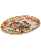 Certified International Autumn Breeze Oval Turkey Platter