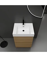 Streamdale Furniture 24" Modern Bathroom Vanity with Sink, Double Drawer Cabinet