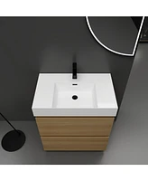 Streamdale Furniture Modern 30" Bathroom Vanity with Single Sink and Double Drawer