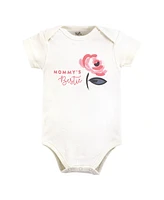 Touched by Nature Baby Girls Organic Cotton Bodysuits, Bubblegum Floral