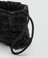 Mango Women's Fringe Beads Bag