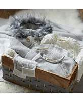 Hope & Henry Baby Long Sleeve Button Front Hooded Sweater
