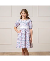 Hope & Henry Girls' Short Sleeve Puff Party Dress