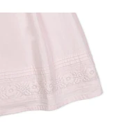 Hope & Henry Girls' Cap Sleeve Special Occasion Sateen Flower Girl Dress with Embroidered Hem