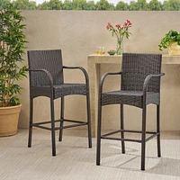 Cascada Outdoor Wicker Barstools (Set Of 2)