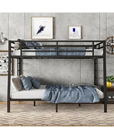 Simplie Fun Full Xl over Queen Bunk Bed, Sturdy Metal Frame, Noise Reduced, No Box Spring