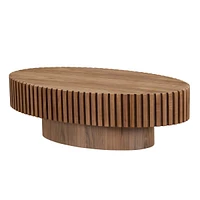 Streamdale Furniture Modern Walnut Coffee Table with Sturdy Pedestal