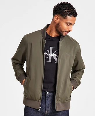 Calvin Klein Men's Logo-Print Matte Bomber Jacket