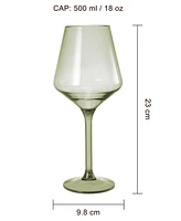 The Wine Savant European Style Plastic Crystal Stemmed Wine Glasses Set of 6