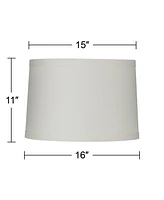 Set of 2 Drum Lamp Shades Ivory Medium 15" Top x 16" Bottom x 11" Slant x 11" High Spider with Replacement Harp and Finial Fitting - Springcrest