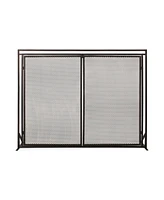 Samantha Matte Black Iron Fireplace Screen