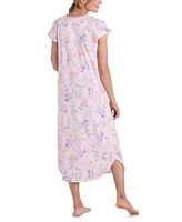 Miss Elaine Women's Short-Sleeve Floral Nightgown