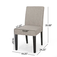 Contemporary Upholstered Dining Chair With Tapered Rubberwood Legs