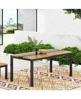Streamdale Furniture Acacia Wood Dining Table With Industrial Frame