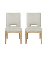 Simplie Fun Contemporary Upholstered Dining Chair With Weathered Wood Legs