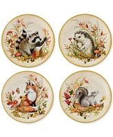 Certified International Woodland Critters Dessert Plates, Set of 4