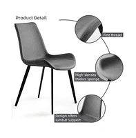 Simplie Fun Washable Faux Leather Dining Chairs with Metal Legs