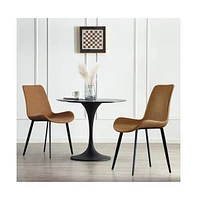 Simplie Fun Washable Faux Leather Dining Chairs with Metal Legs