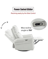 270° Power Swivel Glider Recliner with Usb Ports