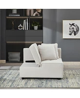 4-in-1 Convertible Sofa Bed with Sturdy Wood Frame