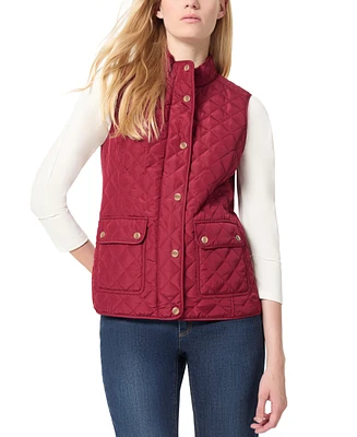 Jones New York Petite Quilted Mock-Neck Puffer Vest