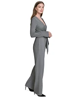 Halston Women's V-Neck Side-Tie Wide-Leg Jumpsuit