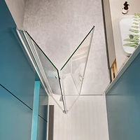 1-3/8" Adjustable Universal Pivot Shower Door with 1/4" Tempered Glass