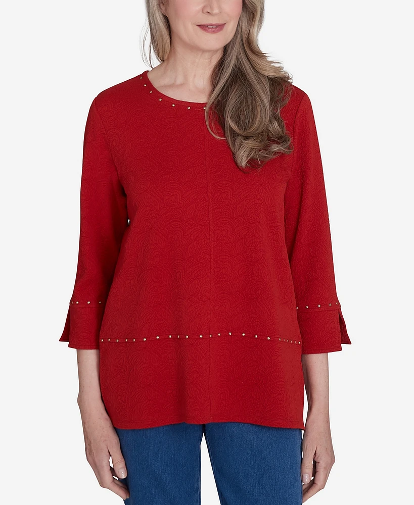 Alfred Dunner Harvest Moon Women's Cozy Textured Crew Neck Top