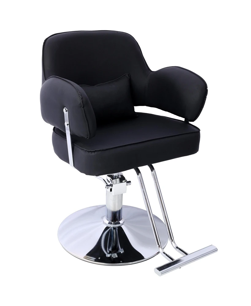 Simplie Fun Hydraulic Barber Chair with Wide Seat and Stainless Steel Footrest