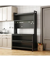 Streamdale Furniture Kitchen Storage Cabinet: Bakers Rack, Microwave Shelf, Organizer