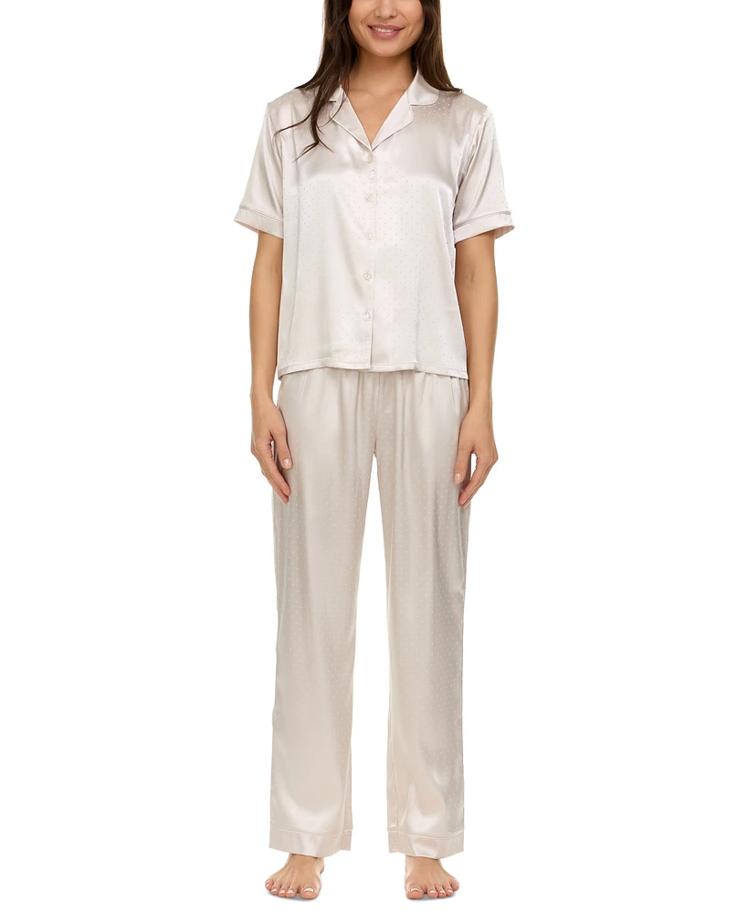 Floral by Nikrooz Women's 2-Pc. Jamie Satin Jacquard Pajama Set