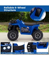 Slickblue 6V Kids Ride On Electric Atv with Led Headlights and MP3 Player