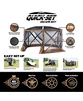 Clam Quick-Set Escape Sky Camper 11.5 Ft Portable Outdoor Canopy Shelter, Brown