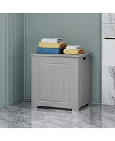 Streamdale Furniture Modern Faux Wood Bathroom Hamper With Flip Top Lid