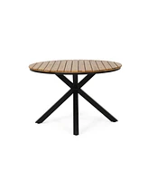 Simplie Fun Modern Industrial Acacia Wood Dining Table