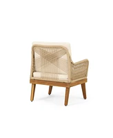 Simplie Fun Annisa Acacia Wood Rope Weave Club Chair