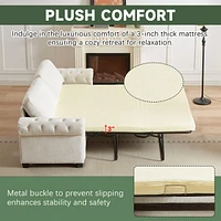 83.8" Convertible Sleeper Sofa Bed with Folding Mattress
