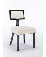 Simplie Fun Beige T-Back Dining Chair with Rivet Detail (Set of 2)