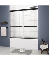 Streamdale Furniture Bypass Shower Door, Sliding, 56"-60"W x 58"H, Tempered Glass, Matte Black