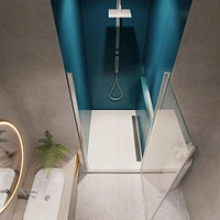 1 3/8" Adjustable Pivot Shower Door, 1/4" Tempered Glass