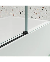 Streamdale Furniture 56"-60" Sliding Bathtub Shower Door, 5/16" Tempered Glass, Matte Black